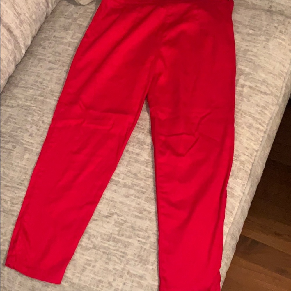 Bright Red pinup/rockabilly cigarette pant/capri